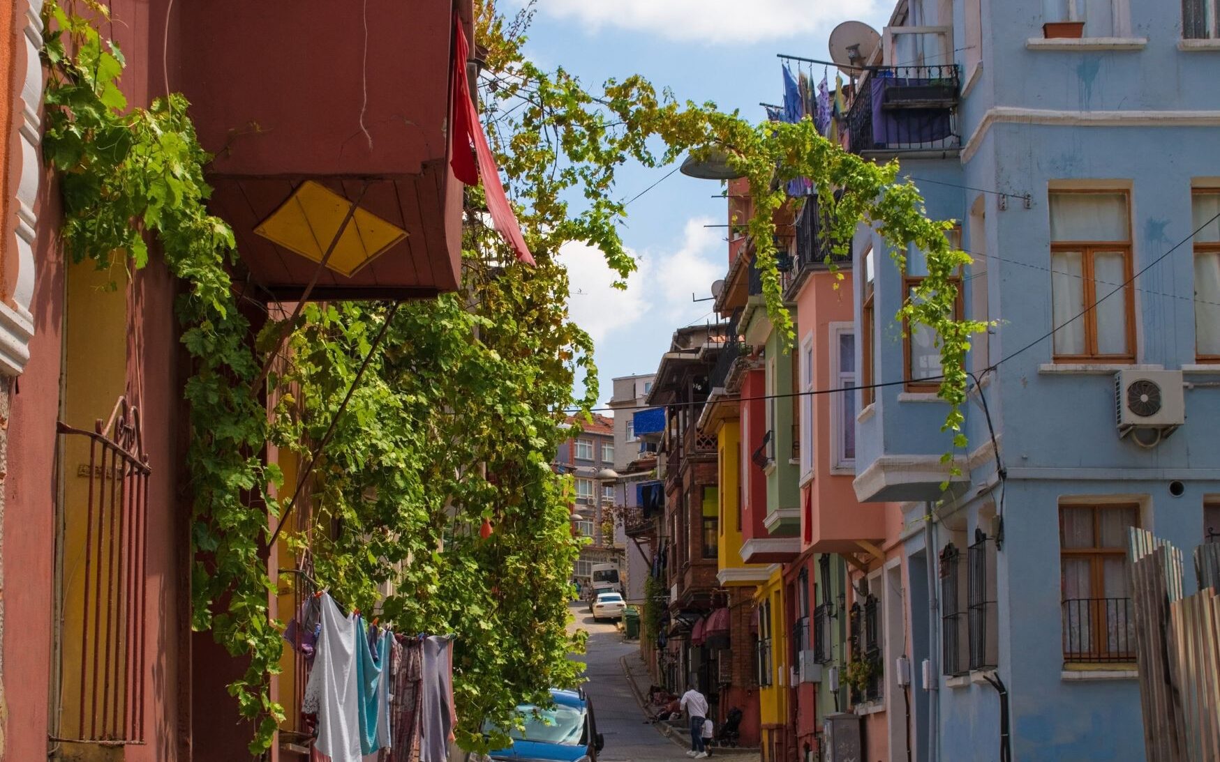 quartieri di Istanbul strade e case colorate del quartiere di Balat