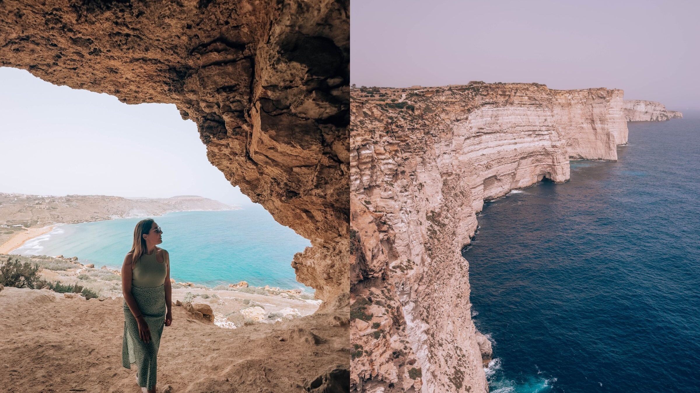 Cosa vedere a Malta la Tal mixta cave e le Sanap Cliff a Gozo